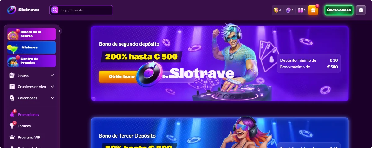 Slotrave Aplicación móvil